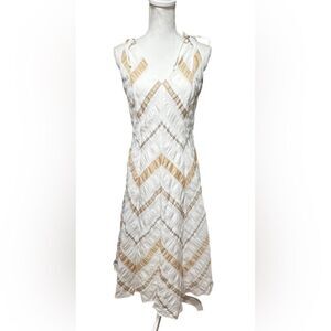 Pearl by Lela Rose textured chevron print midi dress medium